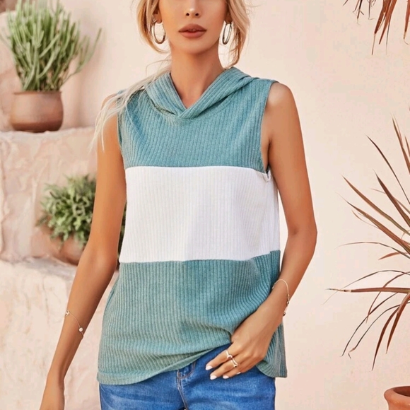 🍉5 for $25* Hooded Colorblock Tank - Picture 4 of 8